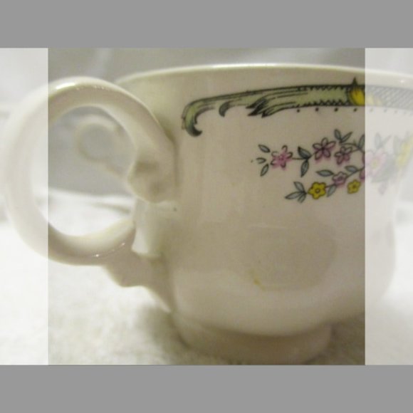 Lot of 7 Rare Shell Pattern Hankook Multi Color On White Folk Floral Coffee Cups - Picture 12 of 13